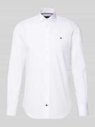 Tommy Hilfiger Tailored Fit Businesshemd aus reiner Baumwolle in Weiss...