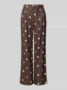 Jake*s Casual Stoffhose mit Schleifen-Detail in Dunkelbraun, Größe 34