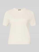 Zero Strickshirt mit Rundhalsausschnitt mit Wellensaum in Weiss, Größe...