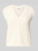 mbyM Strickweste mit V-Ausschnitt Modell 'Maisa' in Offwhite, Größe L