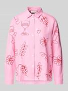 Christian Berg Woman Regular Fit Leinenbluse im Allover-Look in Rosa, ...