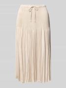OPUS Plisseerock mit Kordelzug Modell 'Ribane' in Beige, Größe 34