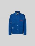 Forét Hemdjacke mit Motiv-Stitching in Blau, Größe L