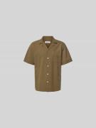 Forét Freizeithemd mit Strukturmuster in Mittelbraun, Größe L