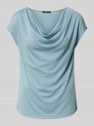 Zero T-Shirt mit Wasserfall-Ausschnitt in Bleu, Größe 36