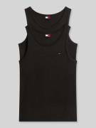 Tommy Jeans Slim Fit Tank Top aus reiner Baumwolle im 2er-Pack in Blac...