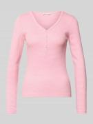 Tom Tailor Denim Regular Fit Langarmshirt mit Henley-Ausschnitt in Pin...