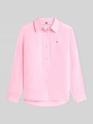 Tommy Hilfiger Relaxed Fit Langarmbluse aus reinem Leinen in Hellrosa,...