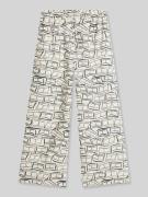 Tommy Hilfiger Wide Leg Hose aus reinem Leinen in Ecru, Größe L