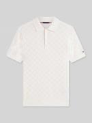 Tommy Hilfiger Regular Fit Poloshirt mit Pointelle-Muster in Offwhite,...
