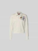 Kenzo Pullover mit Pailettenbesatz in Hellgrau Melange, Größe L