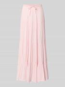 REVIEW Maxirock im Stufen-Look in Rose, Größe L