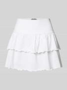 REVIEW Minirock im Stufen-Look in Weiss, Größe L