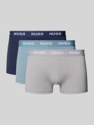 HUGO Slim Fit Trunks aus Baumwoll-Mix im 3er-Pack Modell 'PACK' in Bla...