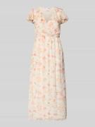 Vila Midikleid im Allover-Look Modell 'EMMA' in Rosa, Größe 34