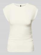 Vero Moda Slim Fit T-Shirt aus Lyocell-Mix Modell 'AVASARAH' in Weiss,...