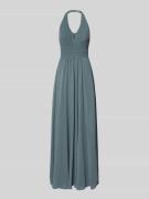 Mascara Neckholder-Maxikleid mit V-Ausschnitt in Schilf, Größe 32