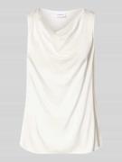 comma Blusentop mit Wasserfall-Ausschnitt in Weiss, Größe 34