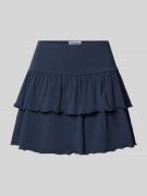 REVIEW Minirock im Stufen-Look in Dunkelblau, Größe L