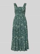 Apricot Midikleid aus Viskose mit Karree-Ausschnitt in Gruen, Größe L