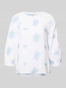 Apricot Bluse aus Viskose-Mix mit verlängertem Rücken in Ecru, Größe L