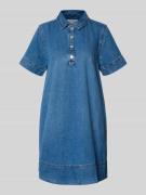 MSCH Copenhagen Knielanges Jeanskleid mit Druckknopfleiste Modell 'Tur...