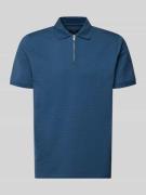 MCNEAL Regular Fit Poloshirt mit Strukturmuster in Rauchblau, Größe L