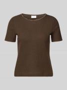 Jake*s Collection Strickshirt mit Rundhalsausschnitt in Dunkelbraun, G...