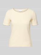 Jake*s Collection Strickshirt mit Rundhalsausschnitt in Beige, Größe L