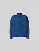 WON HUNDRED Freizeithemd in Denim-Optik in Blau, Größe L
