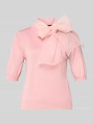 Zero Strickshirt mit Schluppe aus Chiffon in Hellrosa, Größe 34