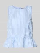 REVIEW Popeline Top mit rückseitigem Schlüsselloch-Ausschnitt in Bleu,...