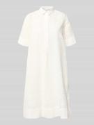 Milano Italy Knielanges Hemdblusenkleid mit Lochmuster in Weiss, Größe...