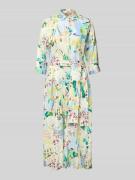 Milano Italy Hemdblusenkleid mit Bindegürtel und Knopfleiste in Hellbl...