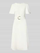 Rinascimento Cocktailkleid mit Gürtel und Rundhalsausschnitt in Weiss,...