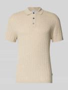 Jack & Jones Slim Fit Strick-Poloshirt mit Zopfmuster Modell 'EMIL' in...