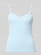 Jake*s Casual Spitzentop mit Spaghettiträgern in Hellblau, Größe L