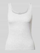 Jake*s Casual Tanktop mit Feinripp und Rundhalsausschnitt in Hellgrau ...