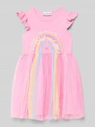 DANAMADE Kleid mit Pailletten und Stitching in Pink, Größe 104