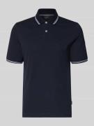 bugatti Regular Fit Poloshirt mit Logo-Stitching in Dunkelblau, Größe ...