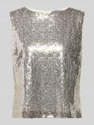 More & More Blusentop mit Paillettenbesatz in Offwhite, Größe 34