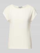 More & More T-Shirt mit Rundhalsausschnitt und Zierperlen in Offwhite,...