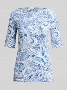 Lauren Ralph Lauren Slim Fit T-Shirt aus Baumwoll-Mix in Hellblau Mela...