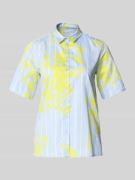 Milano Italy Bluse mit Hemdblusenkragen und Knopfleiste in Hellblau, G...