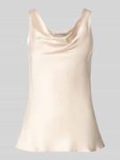 Rinascimento Satintop mit Wasserfall-Ausschnitt in Weiss, Größe L