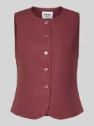 Only Regular Fit Weste aus Viskose-Leinen-Mix Modell 'GOA' in Mauve, G...