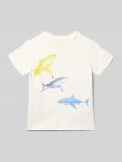 Blue Seven T-Shirt mit Motiv-Print und Rundhalsausschnitt in Offwhite,...
