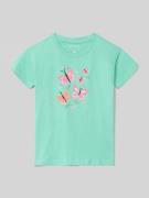 Blue Seven T-Shirt mit Stitching und Rundhalsausschnitt in Helltuerkis...