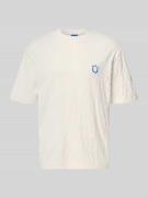 Hugo Blue Regular Fit T-Shirt aus Frottee in Offwhite, Größe L