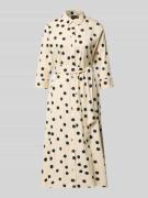 s.Oliver BLACK LABEL Regular Fit Blusenkleid aus Baumwoll-Mix in Offwh...